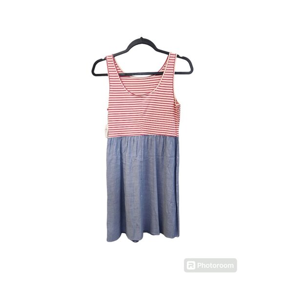 Old Navy Girl Plus10/12 Striped Blue Sleeveless Pullover Dress New 2179 - Picture 2 of 9